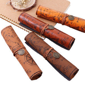 Sáng Tạo kho báu bản đồ Retro vải da công suất lớn bút chì trường hợp dễ thương đơn giản văn phòng phẩm Hộp Bút Chì Túi - Product Image 1