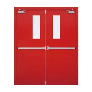 American Standard Special Offer Leaf Stainless Doors Steel Panel Box Double Fire-rated Doors