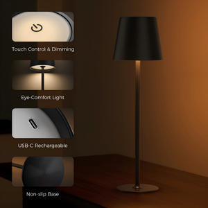 Lampe de table LED moderne <span class=keywords><strong>sans</strong></span> <span class=keywords><strong>fil</strong></span>, rechargeable, portable, à commande tactile, pour hôtels, salles de lecture et restaurants - Product Image 2