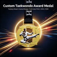 Offre Spéciale – Médaille Sportive Moderne Sculptée en 3D, Imprimée en Couleur, en Alliage de Zinc Moulé sous Pression, Gravée au Laser, pour Taekwondo