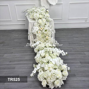 DKB Custom Super Long 360cm Blanco <span class=keywords><strong>Mesa</strong></span> Flor Camino con Rosa Hortensia Orquídeas Lujo Banquete Evento <span class=keywords><strong>Mesa</strong></span> Arreglo Floral - Product Image 2