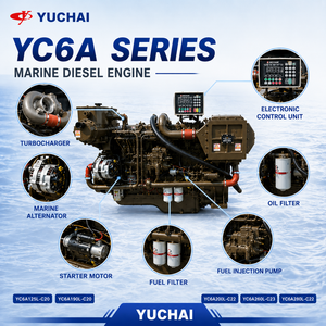 Motor Yuchai Serie YC6A de <span class=keywords><strong>4</strong></span> Tiempos y 6 Cilindros, Motor Diésel Marino YC6A200L-C22 YC6A260L-C23 YC6A280L-C22 para Barcos de Pesca - Product Image 5