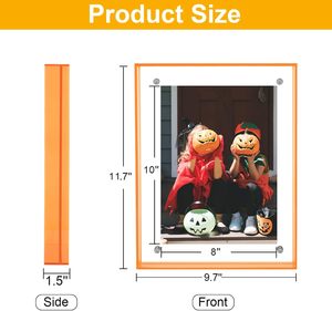 Cadre <span class=keywords><strong>photo</strong></span> flottant en <span class=keywords><strong>acrylique</strong></span> personnalisé, écologique, imperméable, translucide, néon, coloré, pour bureau, table, décoration murale - Product Image 2