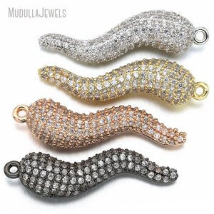 PM54325 gros coloré CZ <span class=keywords><strong>corne</strong></span> <span class=keywords><strong>italienne</strong></span> plaqué <span class=keywords><strong>or</strong></span> zircon cubique pendentif piment charme pour la fabrication de bijoux à bricoler soi-même - Product Image 1