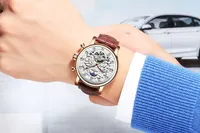 Montres squelette KINYUED J026, montre mécanique automatique pour homme, tourbillon, montre de sport, montre décontractée pour affaires, montre-bracelet, Relojes Hombre