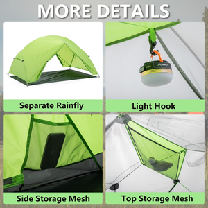 Leggero Tenda da campeggio <span class=keywords><strong>3</strong></span> stagioni Rainfly a doppio strato Free Standing include Footprnint per escursioni in campeggio - Product Image 3