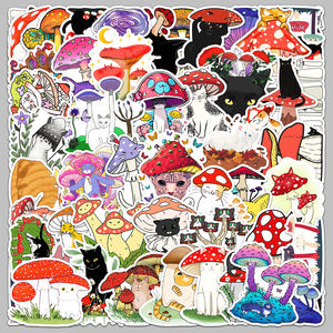 50 ، ملصقات أكواب ترويجية من المصنع تقدم ملصقات فطر قطط كرتونية مبتكرة مخصصة - Product Image 5