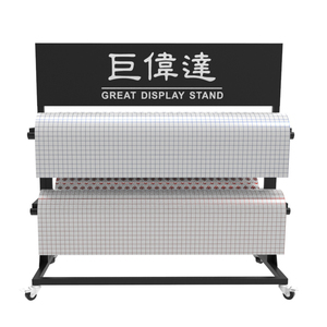 Showroom sàn thảm thảm Mat quà tặng hoa gói giấy dệt vải cuộn Rèm Mẫu Kim Loại hiển thị giá đứng - Product Image 4