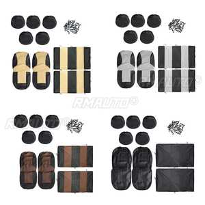 9PCS Universal Auto Seat Cover Front <b>Back</b> Head Rest <b>Protector</b> Wear-Resistant Covers Black PU Leather for 4 Season Car Seat Cover - Product Image 2