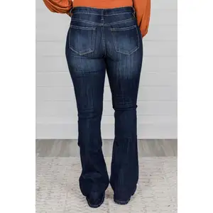 Stylish hot selling women jeans pants sim fit Luscious denim jeans women Curvy Bootcut jeans pants for women