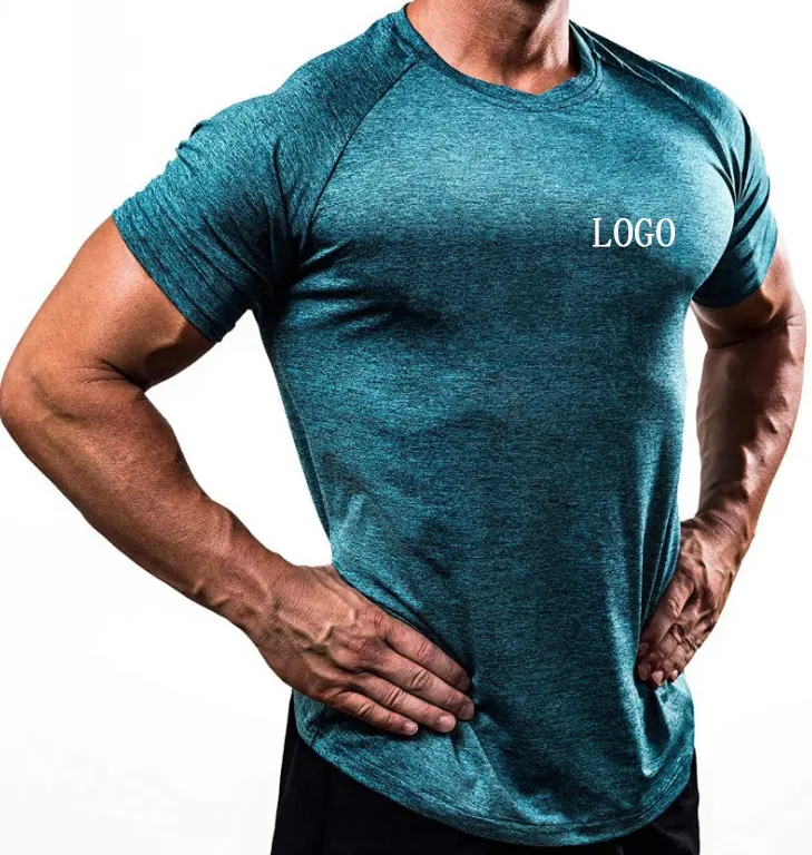 Camiseta de deporte de alto rendimiento para hombre, ropa de deporte, ocio, entrenamiento, Fitness, correr, secado rápido, Color sólido, moda