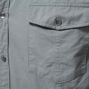 Chemise de travail rétro personnalisée pour homme, manches longues, délavée, coupe ample, avec poches, chemise décontractée - Product Image 3