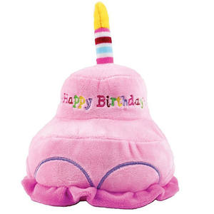 New interactive <span class=keywords><strong>squeak</strong></span> pet festa di compleanno peluche cane giocattolo torta - Product Image 5