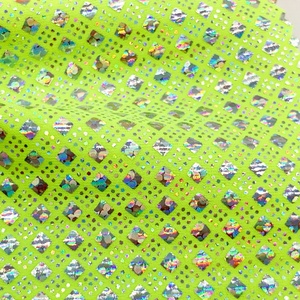 جودة عالية أخضر طباعة لامعة رقائق معدنية نايلون Spandex بدلة سباحة تنورة رقص جمباز نسيج البيكينيات - Product Image 4