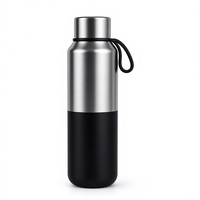 Bouteille d'eau isotherme en acier inoxydable 500 ml avec logo personnalisé, sans BPA, avec poignée, double paroi, gourde, tasse cadeau pour les cadeaux 12-24