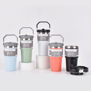 Wholesale Custom Logo 30oz Tumbler Cups With Handle & Flip <b>Straws</b> Lids Stainless Steel Vacuum Insulated For Business Gift - Product Image 5
