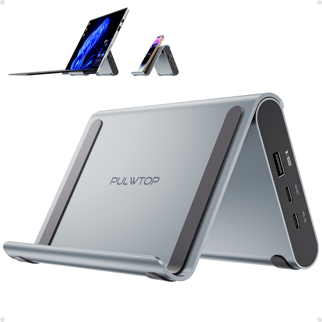 PULWTOP USB C Docking Station Dual Monitor for Microsoft Surface Pro/Go 11/10/X/9/8/7,with 2*HDMI 4K, 3*USB-C/A 10Gbps, PD