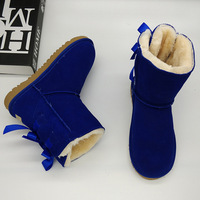 Sepatu Bot Salju Klasik Grosir UG Tasman Original Bowtie Cow Suede Ankle Boots Sepatu Bulu Musim Dingin untuk Wanita dan Pria Ukuran 35-45