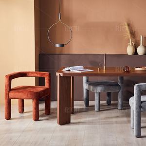 Sillones <span class=keywords><strong>de</strong></span> madera para el hogar, silla <span class=keywords><strong>de</strong></span> salón moderna <span class=keywords><strong>de</strong></span> metal gris, asiento individual pequeño, sillón <span class=keywords><strong>de</strong></span> terciopelo con relieve - Product Image 4