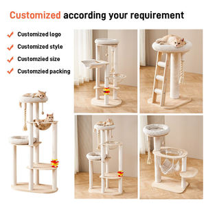 Hot bán tùy chỉnh kích thước lớn bằng gỗ CanDo mèo cây hiện đại vật nuôi scratcher nhà tháp với Len bán buôn Carton Đóng Gói - Product Image 4