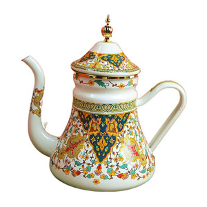 <span class=keywords><strong>Théière</strong></span> vintage en émail en gros, 1,2 L, en silicone, écologique, pour la maison, style <span class=keywords><strong>russe</strong></span>, pour faire bouillir l'eau - Product Image 1
