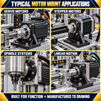 Pelat Adaptor Motor Aluminium Kustom Dengan Lubang Presisi, Diproses CNC untuk Peralatan Otomasi Industri