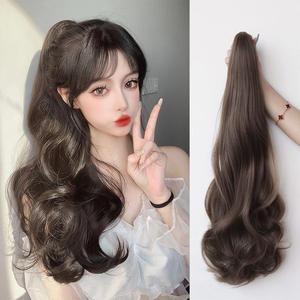 Peluca de cola de caballo con clip, estilo de alta temperatura, larga y rizada con grandes ondas para mujer, aspecto natural, AJ39 6.4 - Product Image 1
