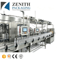 Ligne de production de remplissage d'eau et de boissons entièrement automatisée contrôlée par PLC / Soufflage de bouteilles en plastique à guichet unique / Haute productivité