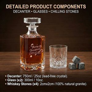 Ensemble <span class=keywords><strong>de</strong></span> carafe à <span class=keywords><strong>whisky</strong></span> moderne <span class=keywords><strong>de</strong></span> haute qualité avec verre et pierres <span class=keywords><strong>de</strong></span> refroidissement pour <span class=keywords><strong>whisky</strong></span> Coffret cadeau <span class=keywords><strong>de</strong></span> Noël pour hommes et femmes - Product Image 2