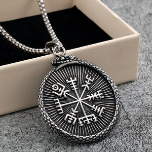 yunnique Vintage Stainless Steel Men's Pendant Viking <b>Compass</b> Symbol Charm Geometric Design Gift Jewelry - Product Image 1