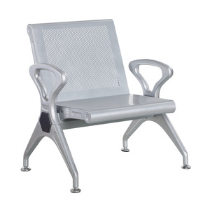 Silla de Espera para Hospital Ou He, de Acero Laminado en Frío, Plateada, con Reposabrazos - Product Image 2