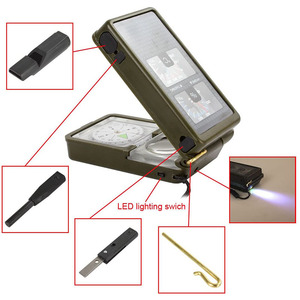 Dụng Cụ Sinh Tồn Đi Bộ Đường Dài Cắm Trại Chiến Thuật Ngoài Trời Đa Năng 10 Trong 1 Bộ Còi SOS La Bàn - Product Image 2