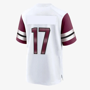 Jersey de Fútbol Americano para Hombre, Servicio OEM, Color Blanco y Rojo, Estilo Twill, para Práctica, con Números - Product Image 3
