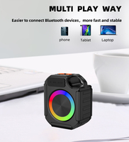 Enceinte Bluetooth portable d'extérieur carrée, étanche, Bluetooth V5.0, avec lumière LED, prise en charge de la carte TF, radio FM avec tuner