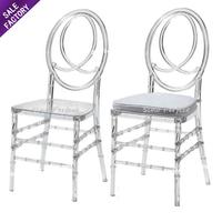Chaise de mariage empilable ronde en résine dorée et blanche, style trône, pour la vente en gros