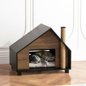 Meubles pour animaux de compagnie en bois massif écologiques modernes, lits pour chiens, niches, cages avec griffoir, OEM - Product Image 2