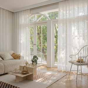 Rideaux et cantonnières en lin sur mesure extra larges pour le salon, rideaux transparents en voile pour fenêtres de maison, tissu pour rideaux. - Product Image 5