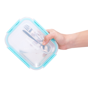 en <span class=keywords><strong>verre</strong></span> boîte de conteneur de stockage pour la nourriture avec couverts durable couvercle hermétique en <span class=keywords><strong>verre</strong></span> boîte à lunch - Product Image 3