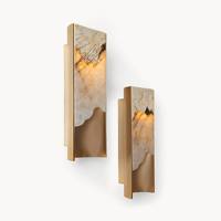Applique murale LED décorative de luxe moderne en laiton et albâtre pour la maison, la chambre, le chevet, la salle de bain, le salon