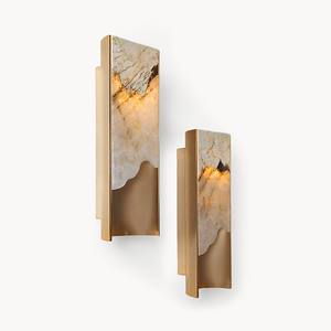 Applique Murale Vintage en Laiton Antique <span class=keywords><strong>de</strong></span> Luxe avec Cadre en Albâtre, <span class=keywords><strong>Lampe</strong></span> Décorative pour la Maison, la Chambre à Coucher, le <span class=keywords><strong>Chevet</strong></span>, la Salle <span class=keywords><strong>de</strong></span> Bain, le Salon - Product Image 3