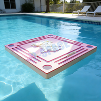 Plateau de piscine Mah Jong de conception privée personnalisé Table de Mahjong flottante carrée de 35.5 "avec support de carreaux