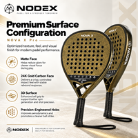 Raquette de padel en fibre de carbone de qualité supérieure NODEX, fabricant OEM professionnel, logo personnalisé, système de trous intelligents dernier cri.