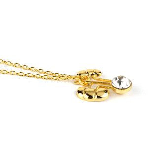 Collana con Ciondolo a Forma di Rene, Gioielli alla Moda con Cuore in Cristallo Placcato Oro, Design Medico per Donne, Uomini, Nefrologi e Medici - Product Image 3