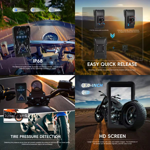 Podofo Pantalla Vertical de 5'' para Motocicleta, Reproductor Multimedia Inalámbrico con Carplay/Android Auto, TPMS, IPS, IP68, Resistente al Agua, Fácil de Desmontar - Product Image 3