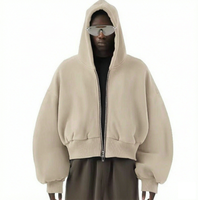 Veste à capuche oversize décontractée et sportive pour homme, avec fermeture éclair intégrale et poches, en molleton brossé doux, idéale pour la gym et les activités de plein air