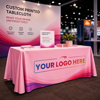 Housse de table personnalisée avec logo de marque imprimé numériquement, imperméable, pour salon professionnel, publicité, design événementiel, jupe de table