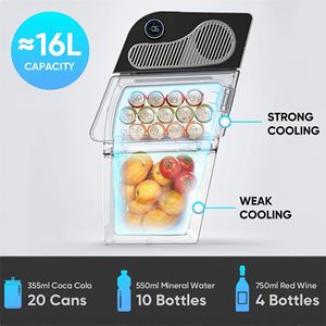 Mini refrigerador de 12V 16qt (refrigeración de 21,2 °F) <span class=keywords><strong>con</strong></span> <span class=keywords><strong>compresor</strong></span> silencioso, refrigerador de instalación de submaletero oculto para Tesla Model Y Juniper - Product Image 2
