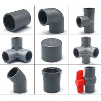 Sambungan Pipa PVC Grosir untuk Perlengkapan Furnitur, Saluran Pembuangan Lantai, Tee 3 4 5 6 Arah, Elbow 45 90 Derajat, Adaptor Ulir Jantan Betina, Konektor Pipa