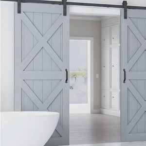 Portes intérieures en bois à haute stabilité, portes <span class=keywords><strong>de</strong></span> <span class=keywords><strong>grange</strong></span> équipées <span class=keywords><strong>de</strong></span> quincaillerie <span class=keywords><strong>de</strong></span> qualité pour portes coulissantes - Product Image 4