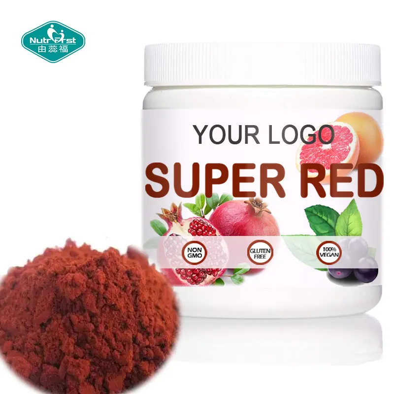 Nutrifirst Premium antioksidan buah campuran sayuran Super merah bubuk untuk minuman kaya vitamin & serat